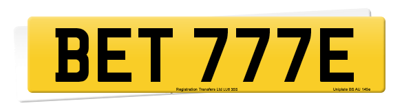 Registration number BET 777E